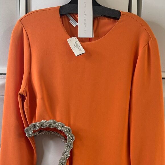 Stella McCartney Crystal Rope Cutout Long Sleeve Cady Minidress 10 NWT $2,500 - Picture 8 of 9